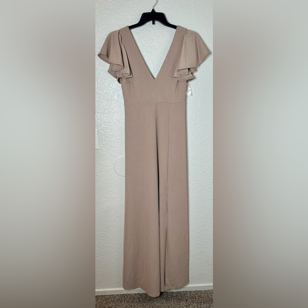 NWT Birdy Grey Hannah Dress in Crepe Taupe - Picture 4 of 7